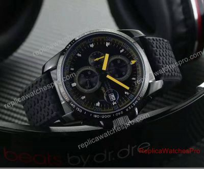 Clone Chopard Alfa Romeo Watch Yellow Hands All Black Rubber